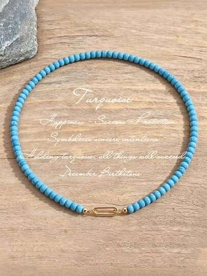 Natural Turquoise Abacus-Shaped Beads Necklace - Ancient Guardian Stone