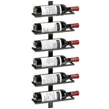 HOMCOM Portabottiglie da Parete per 6 Bottiglie, Portabottiglie in Acciaio a 6 Livelli, Porta Vino per Cucina, Sala da Pranzo, Bar, Cantina, Nero - Visualizzare 8