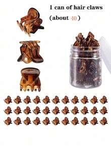 20pcs Brown Mini Hair Clips, Suitable For Women's Hairstyle Design, Can Be Used To Decorate Braids And Fluffy Bangs - Brown - View 7