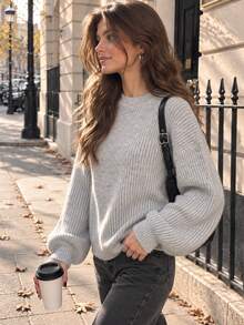 Sweater Lengan Panjang Serbaguna untuk Wanita, Cocok untuk Pemakaian Sehari-hari - Grey - View 7