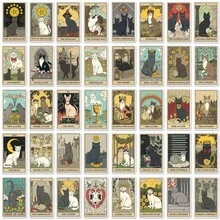 78PCS Cat Tarot Astrology Card Graffiti Stickers Cartoon Tarot Decorative Stickers Vinyl Waterproof Stickers For Water Bottle,Computer,Laptop,Phone,Luggage,Notebook,Fridge - Rectangle - View 2