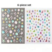 10/8/6/4/2pcs Rainbow Glitter Rhinestone Stickers, Self-Adhesive Rhinestone Design, Suitable For Makeup, Clothing, Valentine's Day, Holiday Party, Concert Makeup, Face Decoration, Halloween Costume - Multicolor - View 12