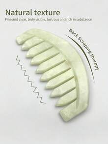 INYUSUN 1pc Xiuyan Jade Gua Sha Comb, Jade Stone Skin Massage Relaxation Tool, Suitable For Head Care - Mint Green - View 5