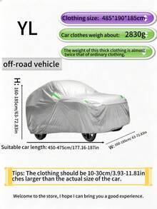 All-Season Car Cover, Sun Protection, UV Resistant, Waterproof, Dustproof, Heat Resistant, PEVA Material, Multiple Sizes Available - Multicolor - View 14