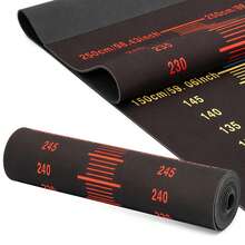 Long Jump Test Board & Jump Rope Mat Heavy-Duty Double-Sided PE Mat Sports - Black - View 3