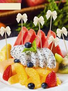 49pcs Christmas Turkey Tail Skewers, Featuring Santa Claus, Snowflake, Reindeer, Snowman Designs, For Fruit, Appetizer And Cake Decoration, Hand Washable, Suitable For Party Desserts And Holiday Events - Multicolor - View 2