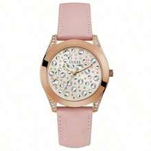 GUESS Women's Quartz Watch, Multi-Color Small Dial, Fashionable Design, Minimalist Vibrant Color Combination, Suitable For Daily Wear, Multi-Functional Casual, Elegant And Cute Style, Perfect As A Gift For Birthday And Anniversary, W1065L1 - Pink - View 9