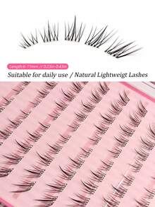 Asiteo 100Pcs Self Adhesive Lashes,Natural Look Clusters,Wispy &Lightweight,Comfortable To Wear Pre Glued Eye Lashes,Clean Girl/Quiet Luxury,Portable False Eyelashes,Suitable For Beginners,Daily Makeup,Party,Gift - C - View 4
