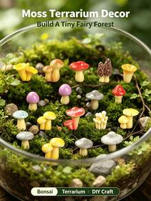 32/16/8pcs Mini Resin Mushrooms, Suitable For Outdoor Home Decor, Cake Decoration, DIY Crafts And Micro Landscape Plant Pot Accessories, Landscaping... - A - View 3