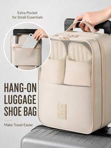 Large Capacity Travel Shoe Bag - Waterproof & Dust-Proof Storage Bag, Fits 1-3 Pairs, Suitable For Luggage Handle, Ergonomic Handle, Durable & Dust-Proof - Ideal Choice For Compact Travel Storage - A - View 7