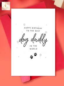 A Birthday Card For A Dog Dad - "Happy Birthday To The Best Dog Dad In The World" With Balloon And Paw Print Design - A Gift For Pet Owners To Express Love And Appreciation, A Gift For Dog Lovers, A Father'S Day Gift - One Size Fits All - View 1
