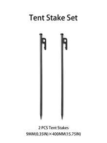 2PCS.4PCS. 9mm Thick Steel Tent Stakes, 200mm To 400mm Multiple Sizes Available, Heavy Duty Tent Pegs With Hook, Suitable For Snow And Multi-Terrain Outdoor Camping Ground Stakes - Black - View 14