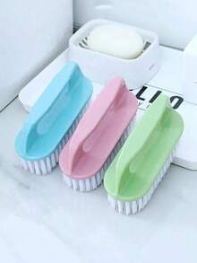 3/2/1pc Multi-Purpose Handheld Cleaning Brush, Household Plastic Laundry Brush, Multifunctional For Washing Basin, Shoes, Drying Rack, Cleaning Brush, And Hard Bristle Board,Face,Scrubbing Board, Essential Home Cleaning Tool - Multicolor - View 5