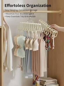 1/2pcs---20-Hook Multi-Function Hanger 5pcs, 360° Rotating Multi-Purpose Wardrobe, Balcony, Doorway Storage Rack, Closet, Space-Saving Heavy Duty Organizer, Sturdy Hooks For Coats Towels Bags, Entryway Laundry Dorm, Mother's Day Father's Day Gift - Multicolor - View 4