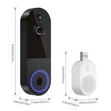Kamera Bel Pintu Nirkabel 1080P, Bel Pintu Pintar, Penglihatan Malam, Sensor PIR, Deteksi Gerakan, Alarm Waktu Nyata, Audio Dua Arah, Pemasangan Mudah - View 10