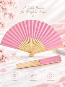 Naturepeak Vintage Handheld Folding Paper Fan, Portable Bamboo Fan, Perfect Accessory To Stay Cool And Stylish In Summer, Great For Parties And Events - 1PC - View 3