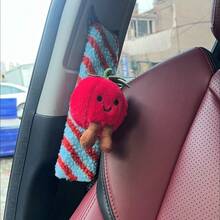 yucen Tomato Scrambled Egg Seat Belt Shoulder Pad Car Decor Car Accessory Cute Doll Creative Gift For Women - A - View 5