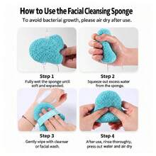 3 Packs, YAOZHI Facial Cleansing Sponges Set (Super Washable), Cleansing Puff, Colorful Facial Sponges For Face Wash, Reusable Makeup Remover Exfoliating Pads For Daily Cleansing - Hot Pink - View 8