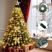 400/220 LED Christmas Indoor String Lights, 20/11 Strands 2m Waterfall Tree Lights, USB Plug, Christmas Fairy Lights, 10 Modes, Suitable For Garden, Patio, Home, Party, Wedding, Holiday, Christmas Tree Decoration - Yellow - View 3