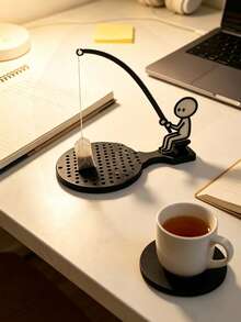 Fishing Man Tea Bag Holder, Creative Tea Bag Hanging Rack, Reusable Tea Bag Holder, Cup Rim Tea Bag Support, Tea Accessories, Suitable For Tea Lovers, Home Office Workers, Birthday Holiday Fun Gift, Tea Room Desktop Use, Tea Bag Storage Rack, Tea Bag Hook, Fun Tea Brewing Tool, Quirky Desktop Decor, Highly Attractive Afternoon Tea Atmosphere Item - Multicolor - View 9