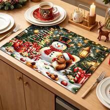 1pc Dish Drying Mat, Coffee Machine Mat, Christmas Pattern Dish Drying Mat, Christmas Atmosphere Tabletop Protector Mat, Christmas Theme Holiday Decoration Mat, Multi-Purpose Drying Mat, Home Gift, Tabletop Decor - XYLSD-1132 - View 6