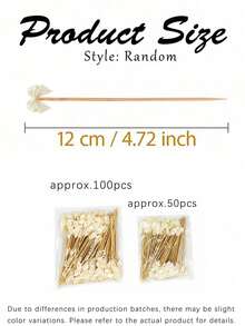 49pcs Christmas Turkey Tail Skewers, Featuring Santa Claus, Snowflake, Reindeer, Snowman Designs, For Fruit, Appetizer And Cake Decoration, Hand Washable, Suitable For Party Desserts And Holiday Events - Multicolor - View 7