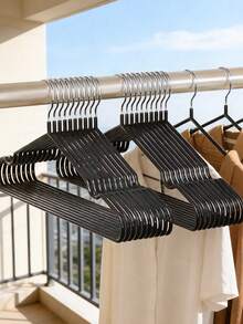 Non-Slip Stainless Steel Adult Hangers – Seamless Storage Organization For Bedroom, Bathroom, And Closet; Perfect For Seasonal Changes And Back-To-School. - Black - View 3