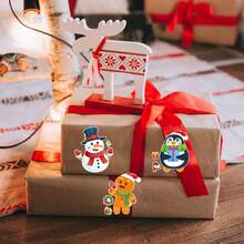8/16/24 Christmas DIY Kids Stickers, Christmas Cartoon Characters Snowman Reindeer Christmas Tree Design, Parent-Child Interactive Puzzle Toy, Brain Development For Kids, Holiday Party Gift, Gift Packaging Stickers, Kindergarten Toy, Home Decor, Can Be Applied To Tables, Notebooks, Balloons, Suitcases, Refrigerators And More - Mixed Color - View 5