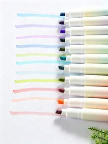 1/4/6/12pcs/1set Gradient Color Fluorescent Markers, Colorful Water-Based Markers, Fresh Soft Multicolor Fluorescent Marker Design, Suitable For Classroom Notes, Key Point Marking, Note Classification, Textbook Marking, Diary Writing, Office Document Marking - Gradient Highlighter - View 6
