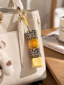 Nyckelring med leopardmönstrat 4-tangents tangentbord, klickbar fidget-knapp, magisk kub-stil bilnyckelring och väskcharm, taktil stresslindrande nyckelaccessoar för fokus och avslappning, födelsedagspresent, partyfavorit, julstrumpfyllare - Flera stilar - Visa 9