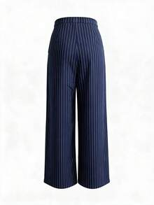 1pc Women's Elegant Spring/Summer New Wide Leg Pants, High Waist Pleated Design, Easily Lengthen Leg Lines, Suitable For All Leg Types - Royal Blue - View 7