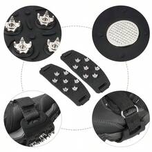 2pcs Anti-Slip Ice Cleats, Ice And Snow Anti-Slip Spikes Suitable For Shoes And Boots, Snow Walking Anti-Slip Spikes, 7-Tooth Anti-Slip Spikes Ice And Snow Shoe Covers, Suitable For Winter Walking, Hiking, Fishing - Multicolor - View 4
