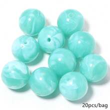 20pcs/Pack 20mm Acrylic Dual-Color Cloud Gradient Beads DIY Handmade Phone Chain Keychain Bag Charm Clothing Belt Decoration Large Diameter Beads - 20mm Two-tone Round Bead - View 10