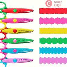 1/4/5/10pcs Handmade Scissors Set, Wavy Edge Paper Cutting Scissors, Multi-Functional Scissors, Paper Crafting, Cute Wavy Edge Scissors, Scissors Set, Asymmetrical Scissors, Handmade Design, Perfect For Creative Crafts, Home And School Use - Scissors - View 8