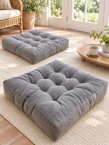 Bantal Lantai Tatami Persegi Besar 55CM, Bantalan Kursi Berumbai Tebal, Bantal Lantai Empuk Lembut untuk Ruang Tamu, Kamar Tidur, Membaca, Meditasi & Tempat Duduk di Lantai - Bantalan kursi tebal persegi - View 7