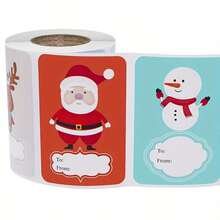 250pcs Christmas Holiday Decoration Gift Series Self-Adhesive Sticker Labels, Holiday Gift Labels, Gift Packaging Cards And Envelope Decoration Seals - A - View 1