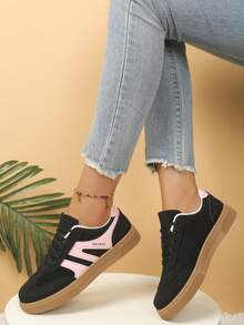 Women's Korean Style Training Sneakers Spring Summer Fashion Sports Casual Shoes - Black - View 3