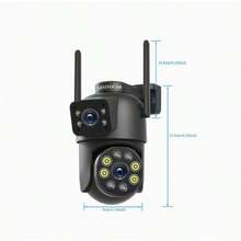 szsinocam Kamera Keamanan PTZ WiFi 2.4GHz Lensa Ganda 1080P, Pelacakan Manusia AI, Penglihatan Malam Berwarna, Audio Dua Arah, Alarm Deteksi Gerakan, Penyimpanan Cloud dan Kartu SD, Kamera Jaringan Pengawasan Rumah IP66 - Hitam - View 9