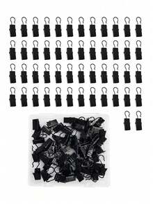 10/50pcs Black Curtain Ring Clips, Mini Curtain Clips Hooks, Curtain Hanging Clips Rings, For Hanging Curtains, Bows, Hats, Curtain Rings, Hanging Curtains, String Lights, Curtains, Party Decorations - Multiple Styles - View 5