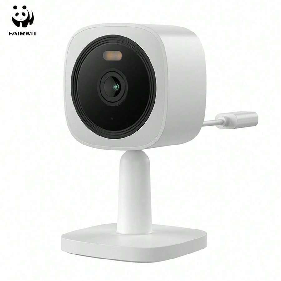 Microwear E5 Camera, WiFi, Bluetooth, Two-Way Audio, Night Vision, Motion Detection, 4MP, Smart Home Camera, Indoor/Outdoor. - White - View 1