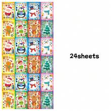 8/16/24 Christmas DIY Kids Stickers, Christmas Cartoon Characters Snowman Reindeer Christmas Tree Design, Parent-Child Interactive Puzzle Toy, Brain Development For Kids, Holiday Party Gift, Gift Packaging Stickers, Kindergarten Toy, Home Decor, Can Be Applied To Tables, Notebooks, Balloons, Suitcases, Refrigerators And More - Mixed Color - View 6