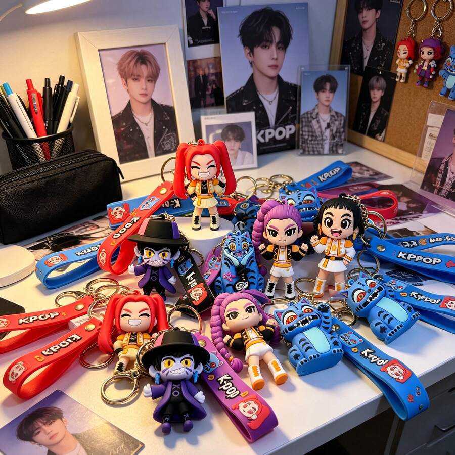 KPop Demon Hunters K‑POP Style Keychains Featuring Anime Characters And Soft Rubber Zoey Ornaments. K‑POP Themed Fan Accessories That Can Be Used As Keychains, Phone Charms And Bag Pendants,Perfect For Collecting, Commemorating And Holiday Gifts, Slight Color Difference May Be Accepted. Christmas, Toys, Christmas Countdown Calendar, Christmas Decoration, 2026 Christmas Countdown Calendar, Christmas Decor, Room Decoration, Creative Christmas Gifts - Multi-color - View 1