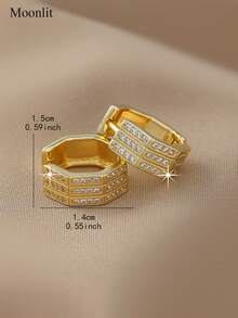 1 Pair Vintage Fashion Women's Gold Earrings, Suitable For Daily Wear, Dating, Holiday, Party And Gathering - Earrings - View 3