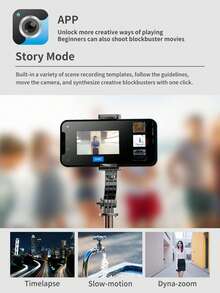 AXNEN Anti-Shake Phone Video Gimbal Stabilizer, Bluetooth Selfie Stabilizer With Extendable Selfie Stick Tripod, Rotating Phone Holder With Fill Light, Suitable For Smartphone Video Recording, Live Streaming, Summer Vacation, Travel, Outdoor Activities - one-size - View 12