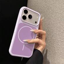 奢華亮螢光液態矽膠手機殼，適用於 iPhone 18 Pro Max 17 Air 16 15 14 13 12 17 Pro Max Plus，磁吸軟殼 - 紫色 - 查看 4