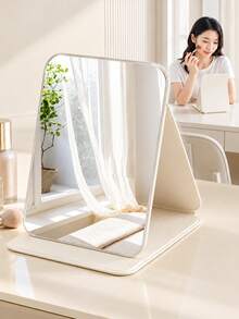 1pc Foldable Makeup Mirror, Portable Desktop Vanity Mirror, Large Size Clear Imaging, Desktop Makeup Mirror With Flip Stand, Portable Makeup Mirror, Suitable For Student Dorm, Bedroom, Travel, Daily Beauty Makeup Tool - Multicolor - View 1