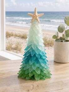 1pc Sea Glass Christmas Tree Set, Sea Glass Christmas Tree Series Set, Desktop Decoration Set, Holiday Style Decor, Handmade Craft, Christmas Theme Creative Gift - Multiple Styles - View 14