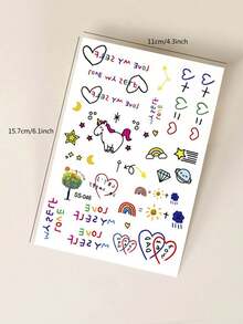 6PCS English Floral Bird Diamond Planet Cat Pattern Party Gift Holiday Gift Music Festival Temporary Body Skin Waterproof Tattoo Stickers For Hands Shoulders Neck Collarbone - Multicolor - View 8