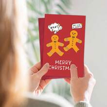 1pc Funny Broken Gingerbread Christmas Card With Envelope, Festive Christmas Celebration Card, Holiday Wishes Card For Friends, Family And Coworkers, Christmas Gift - A - View 6