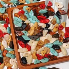 30pcs Mixed Color Marble Pattern Irregular Acrylic Imitation Stone Loose Bead For DIY Bracelet Necklace Earring Keychain Jewelry Making Craft Supplies - Random Color Mixing - View 11